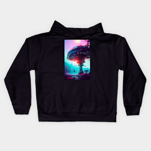 Abstract Another World Mushroom Citadel Kids Hoodie